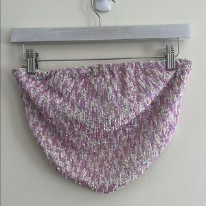 River Island Tube Top Sequin Pink Mermaid‎ Fairy Bling y2K Festival midnight Sun